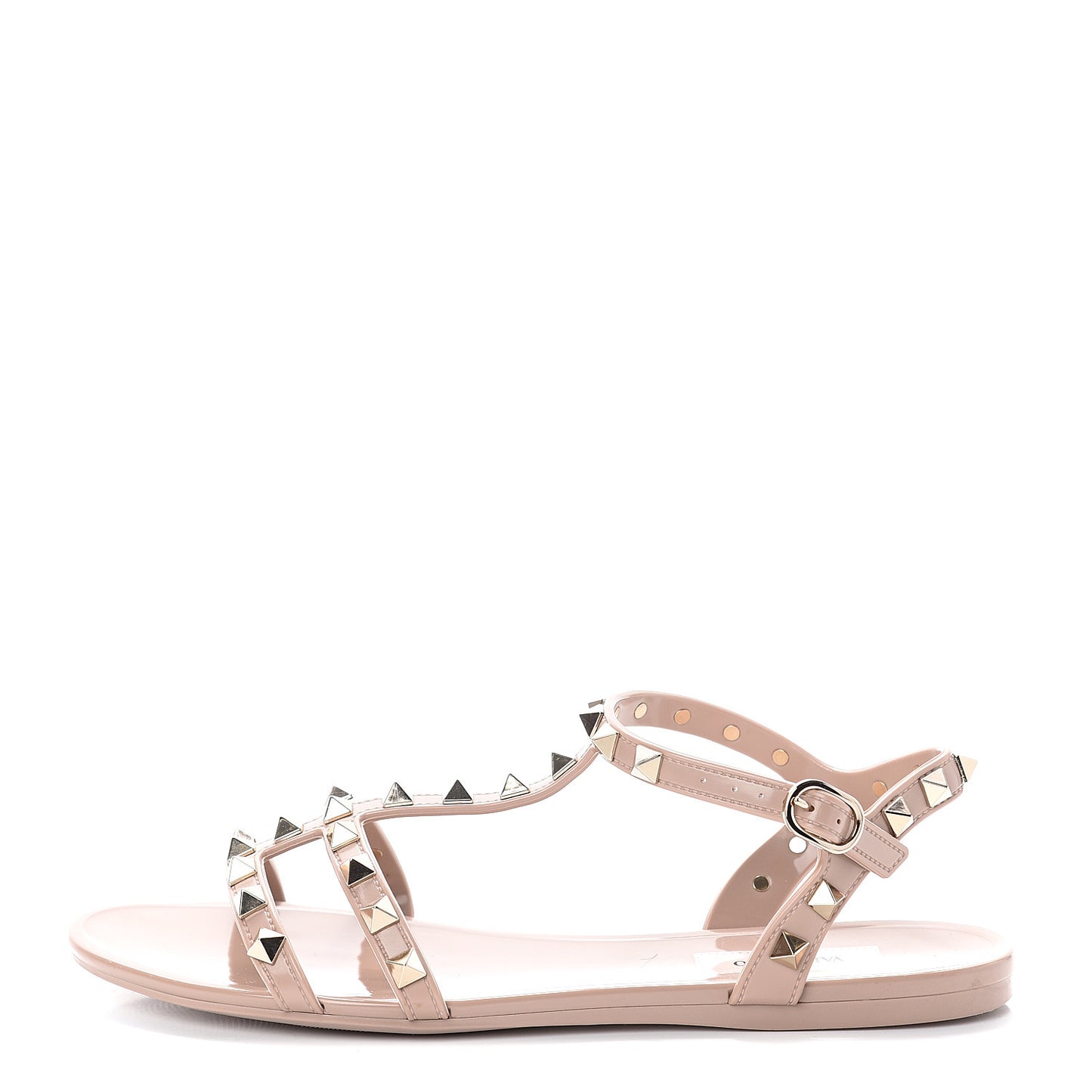 PVC Jelly Rockstud Caged Sandals 36 Poudre