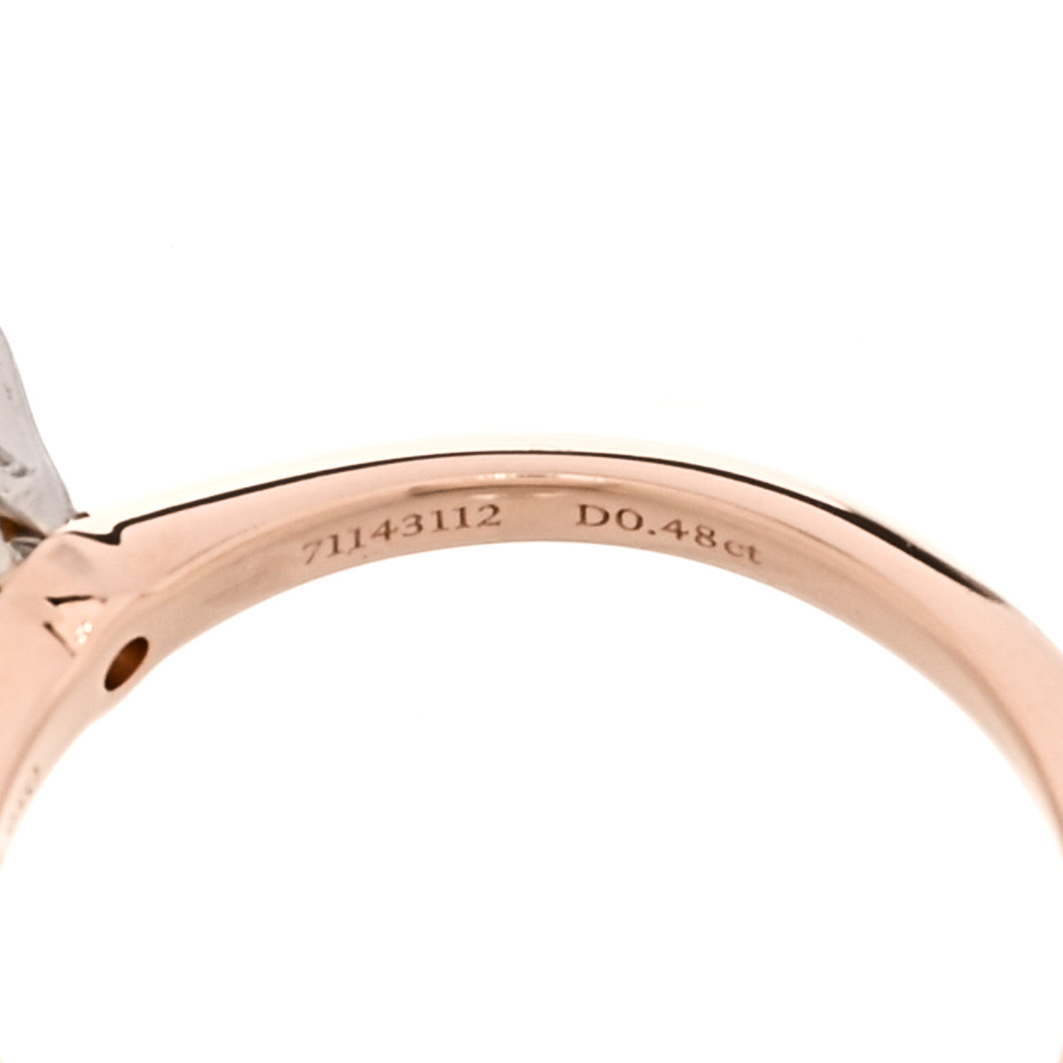 Tiffany 18K Rose Gold Platinum Diamond .48ct Solitaire Engagement Ring 52 6 5 of 5