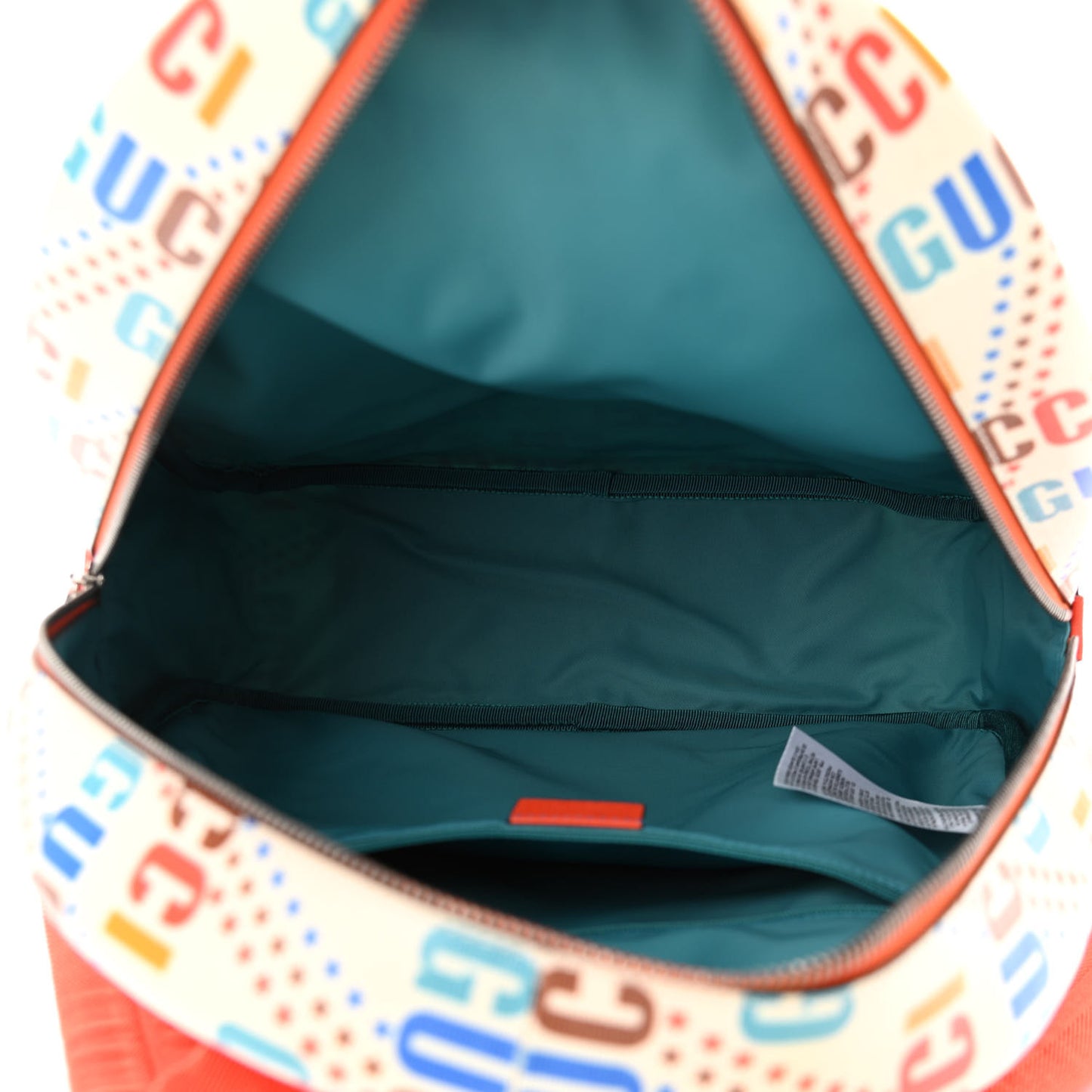 Coated Canvas Logo Star Print Childrens Dome Backpack Beige Multicolor Vibrant Orange