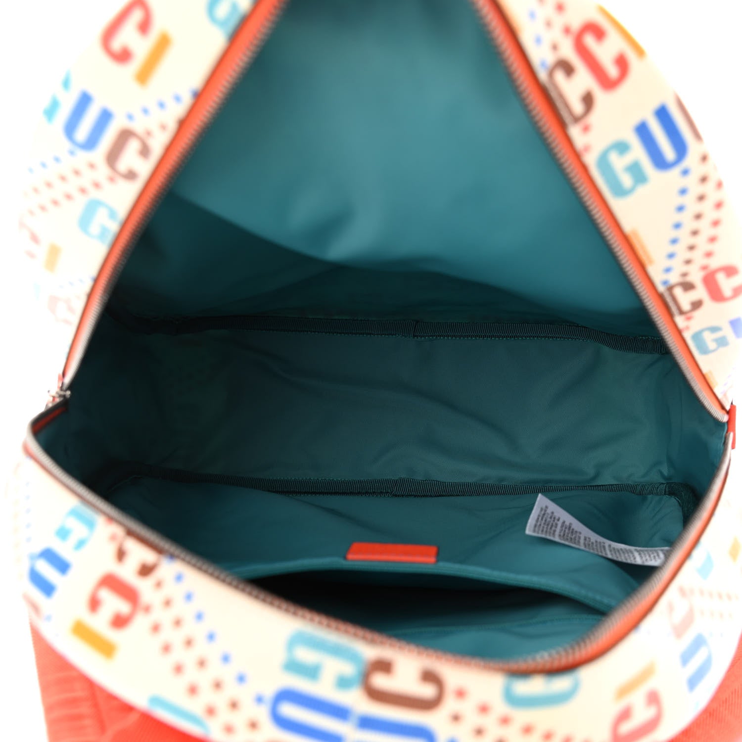 Gucci Coated Canvas Logo Star Print Childrens Dome Backpack Beige Multicolor Vibrant Orange 5 of 10