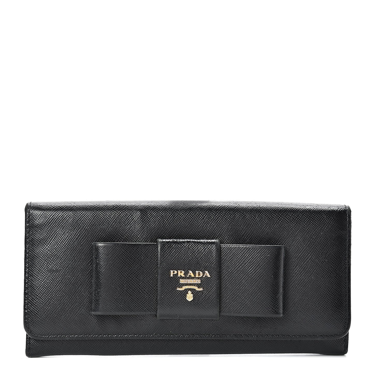 Saffiano Bow Continental Wallet Black