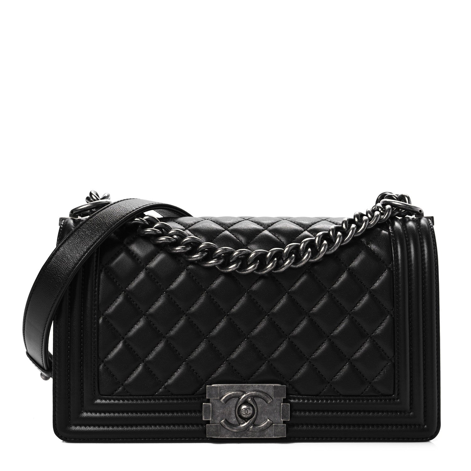 Chanel Calfskin Quilted Medium Boy Flap Black 1 of 9
