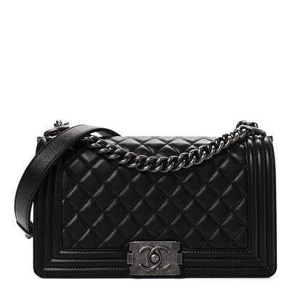 Chanel Calfskin Quilted Medium Boy Flap Black 1 of 9