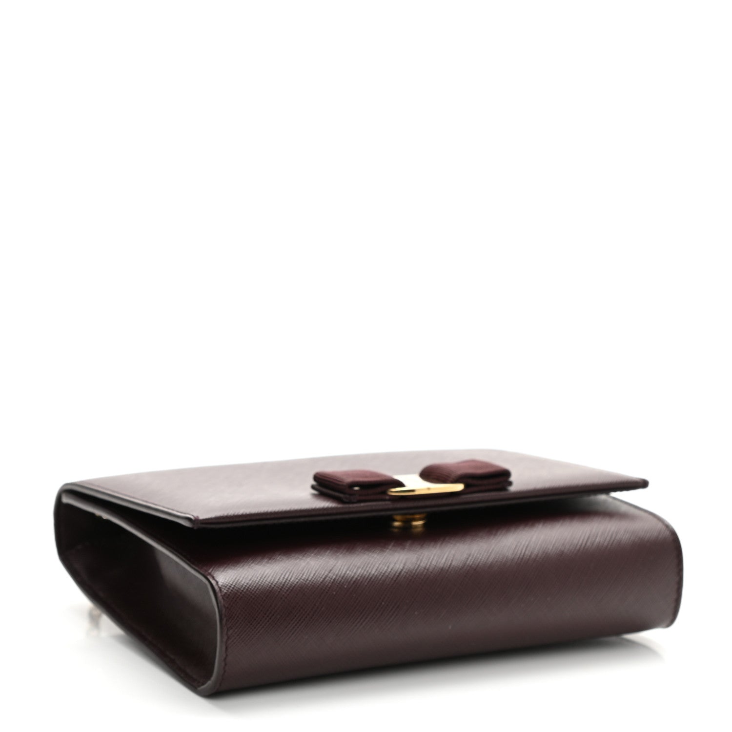 Salvatore Ferragamo Calfskin Mini Miss Vara Bow Chain Bag Plum 4 of 9