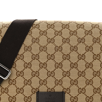Gucci Monogram Flap Messenger Bag Beige Dark Brown 8 of 11
