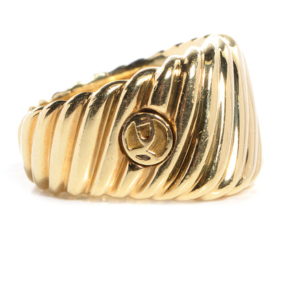 David Yurman 18K Yellow Gold Cable Cigar Band Ring 7 4 of 6