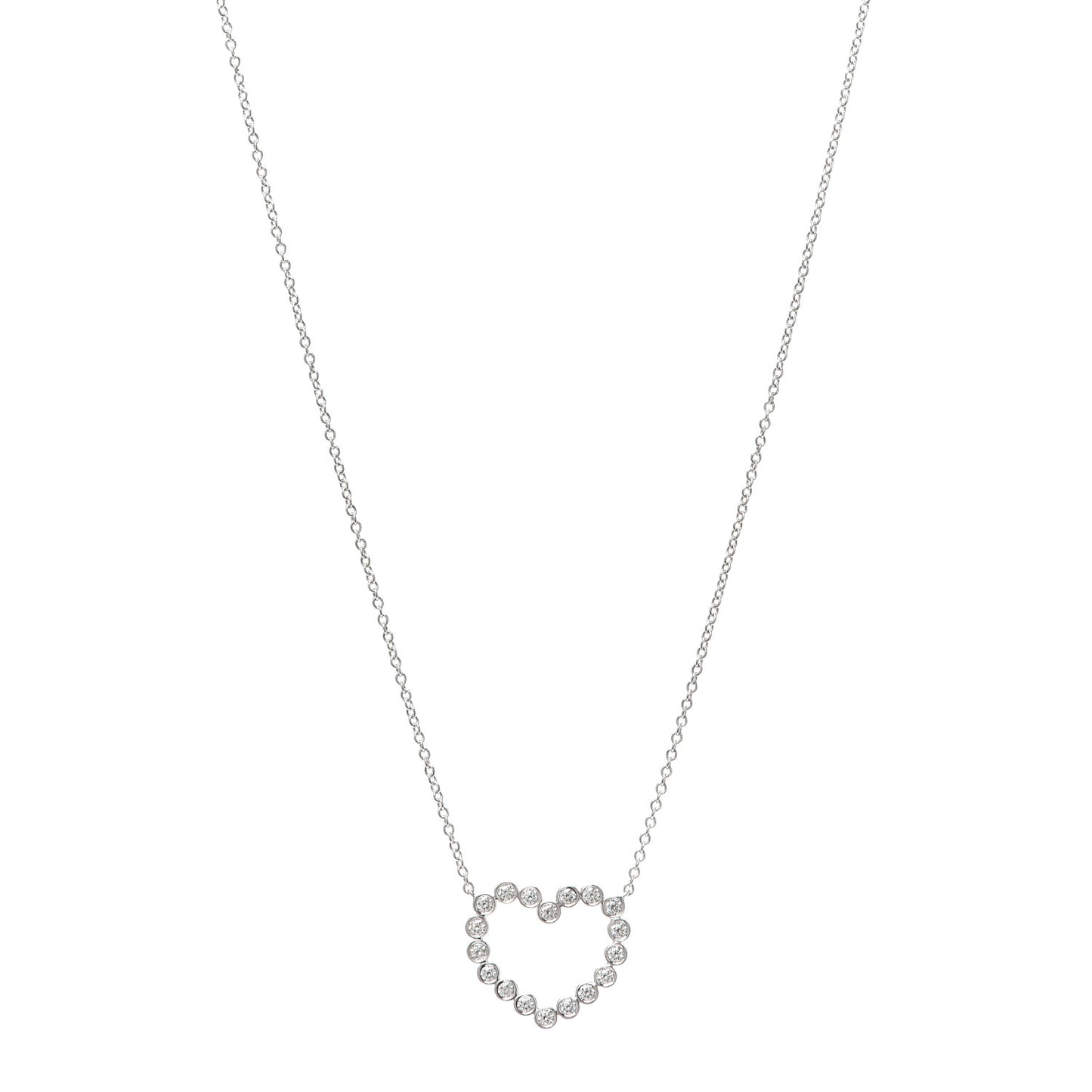 Platinum Diamond Jazz Heart Pendant Necklace