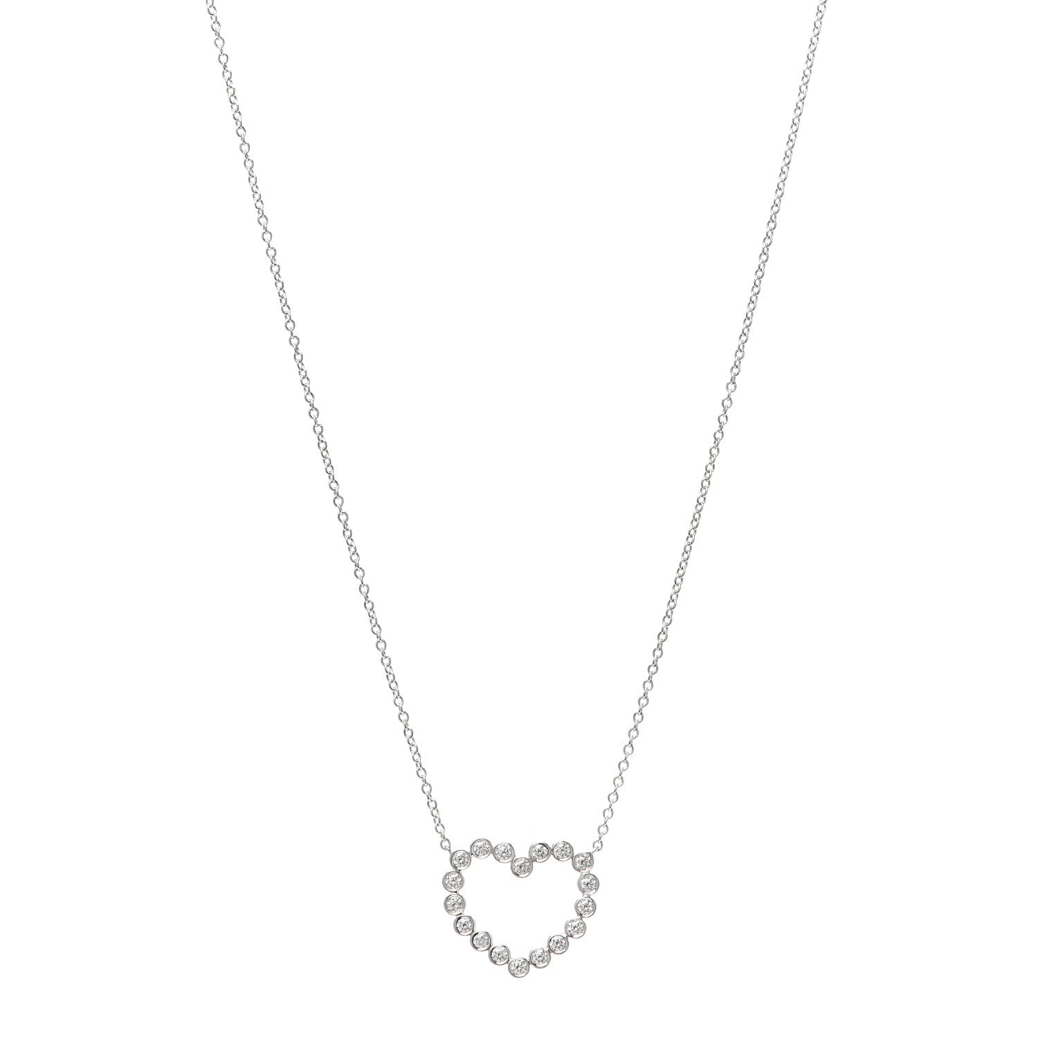 Tiffany Platinum Diamond Jazz Heart Pendant Necklace 1 of 5