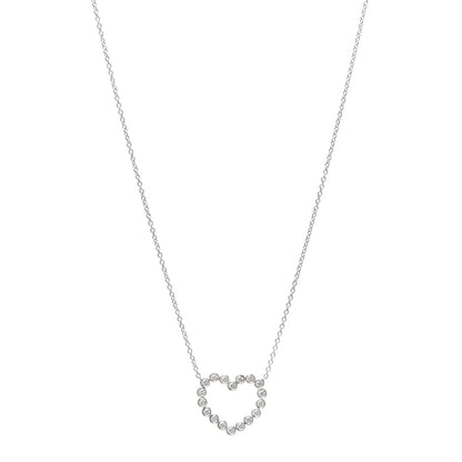 Tiffany Platinum Diamond Jazz Heart Pendant Necklace 1 of 5