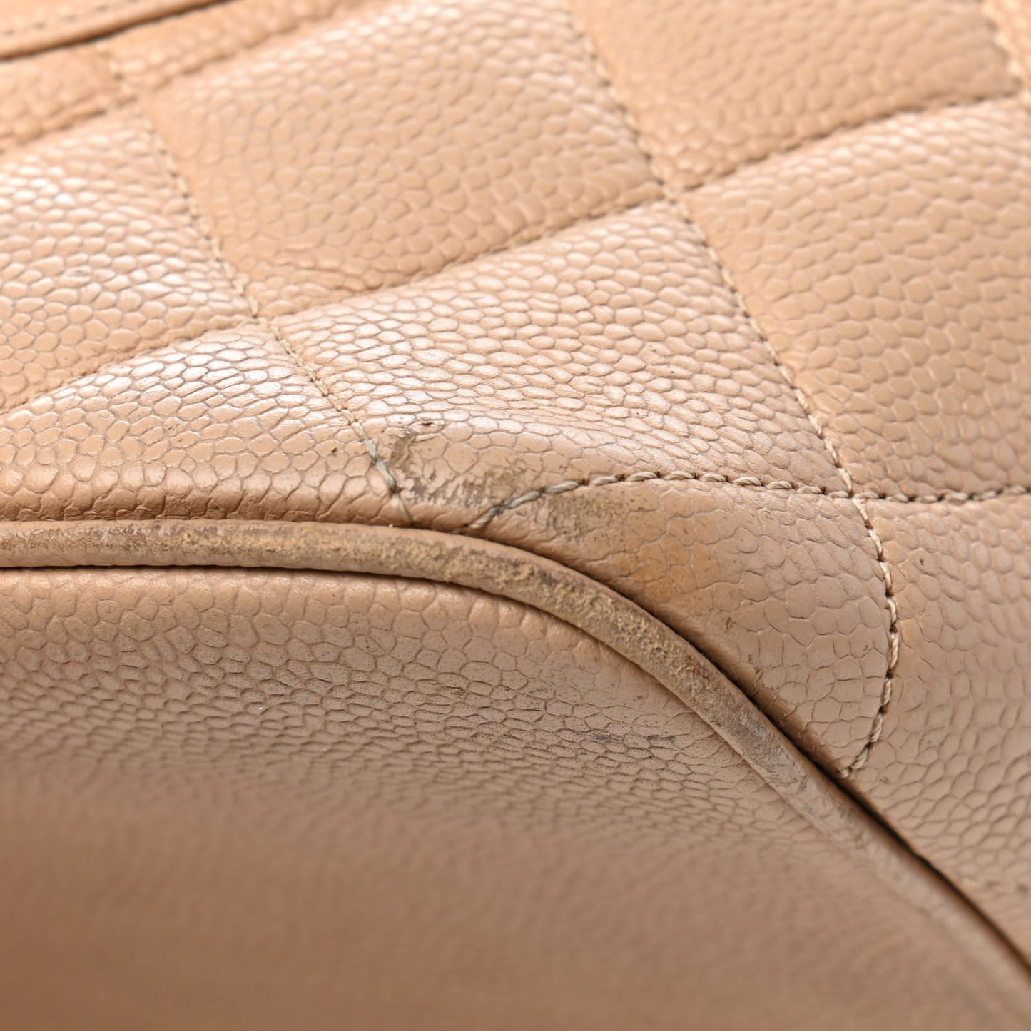 Caviar Quilted Medallion Tote Beige