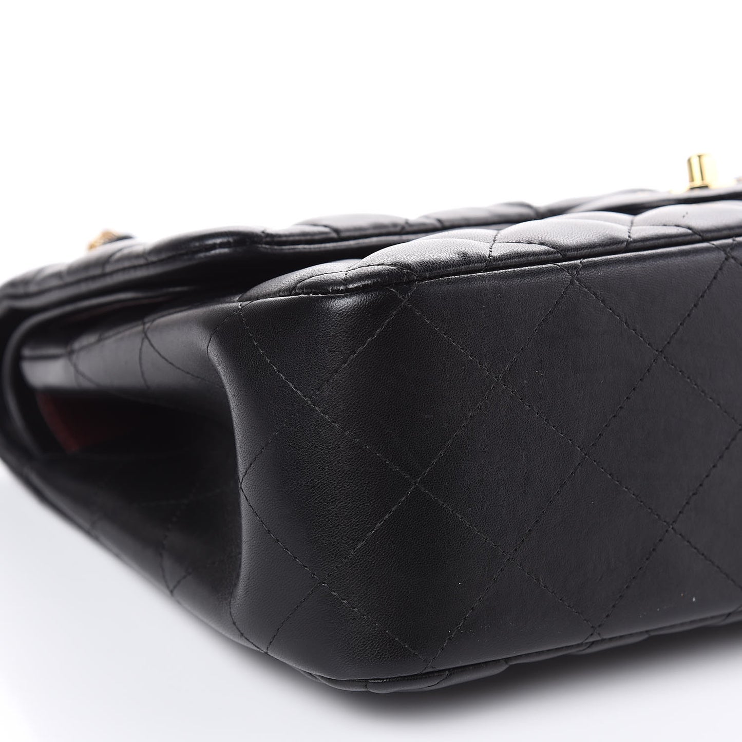 Lambskin Quilted Jumbo Double Flap Black