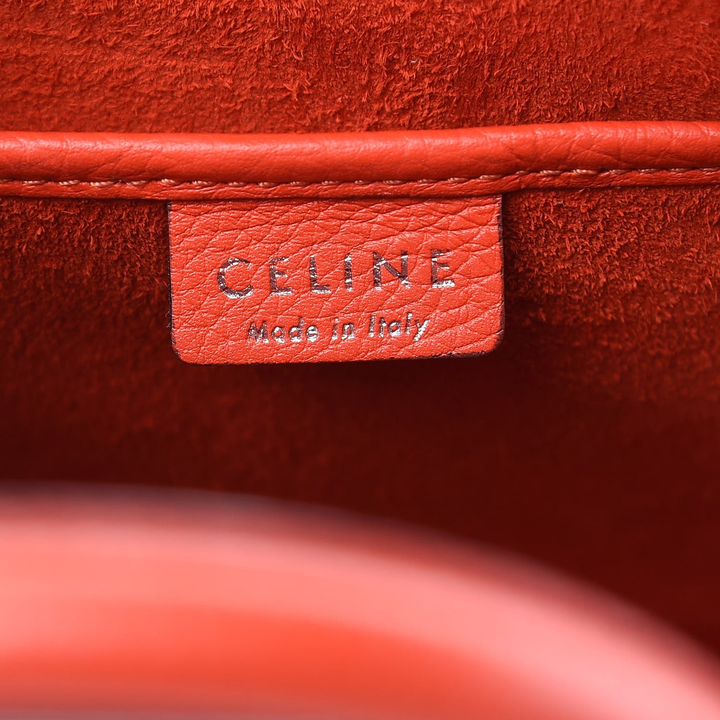 Drummed Calfskin Nano Luggage Vermillion
