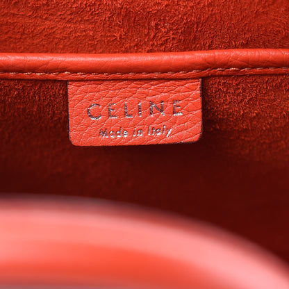 Celine Drummed Calfskin Nano Luggage Vermillion 6 of 12