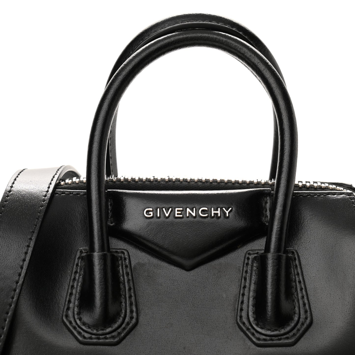 Shiny Lord Calfskin Mini Antigona Black