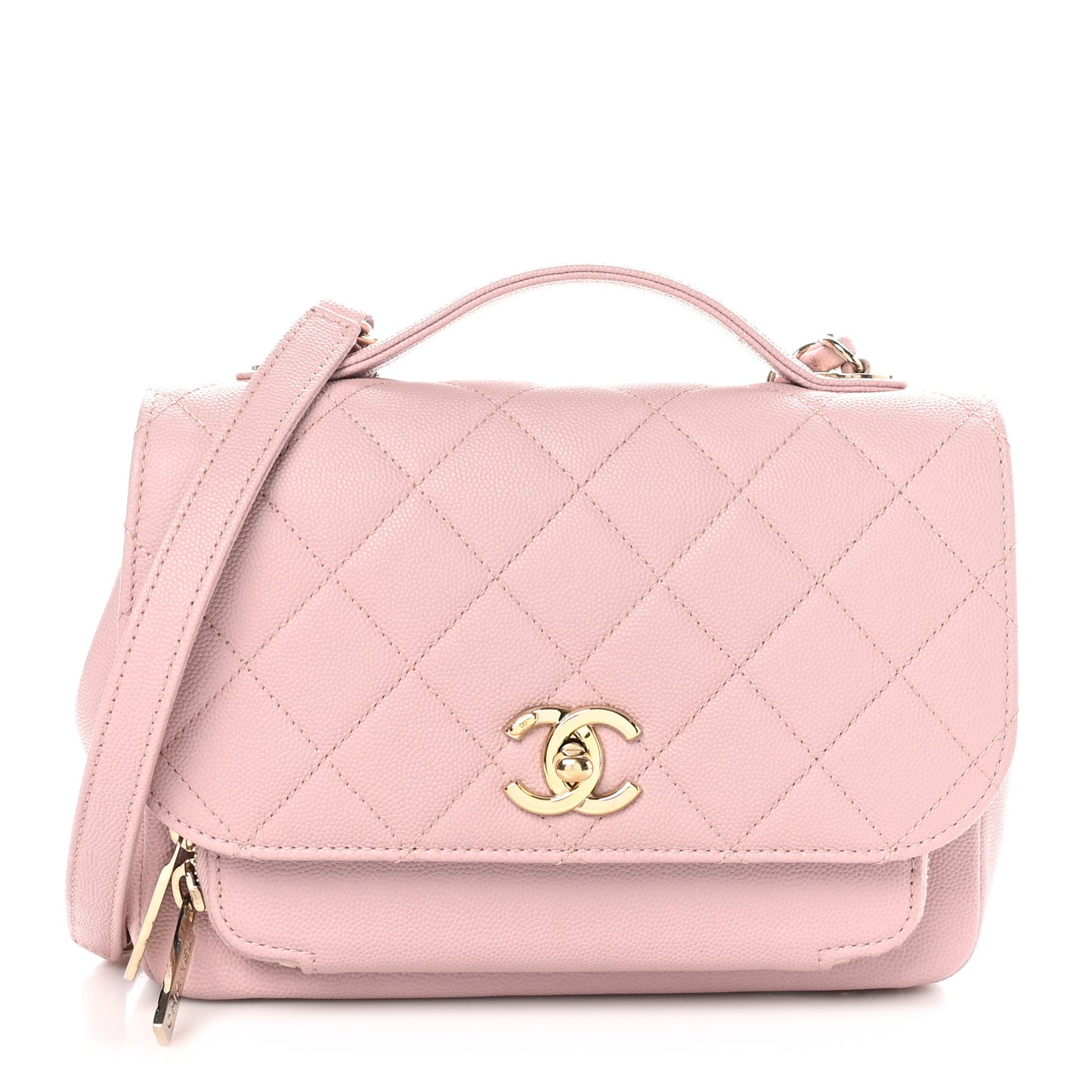 Caviar Quilted Medium Business Affinity Flap Light Pink