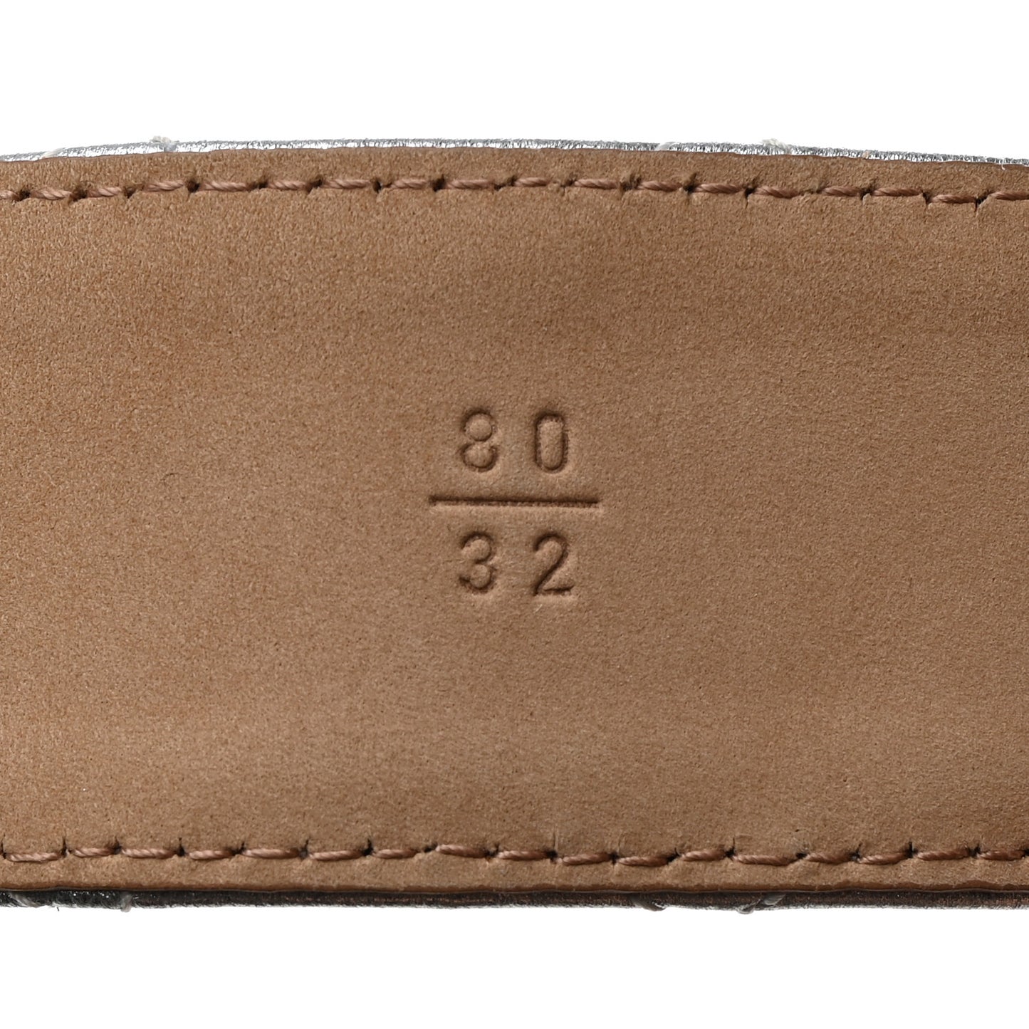 Metallic Lambskin Quilted CC Belt Silver