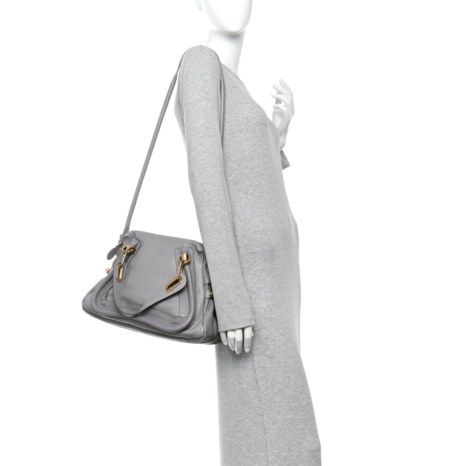 Chloe Calfskin Medium Paraty Cashmere Grey 2 of 12