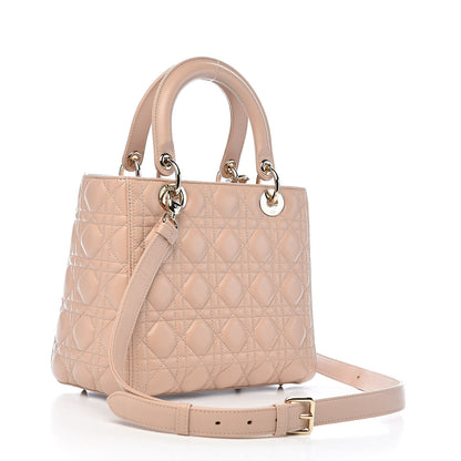 Christian Dior Lambskin Cannage Medium Lady Dior Light Pink 3 of 12