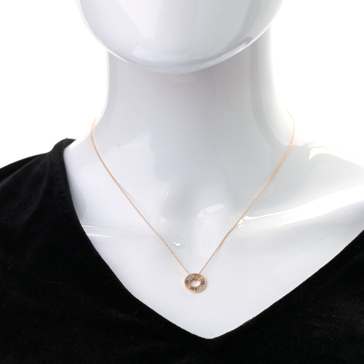 Tiffany 18K Rose Gold Diamond Atlas Pierced Pendant Necklace 2 of 6