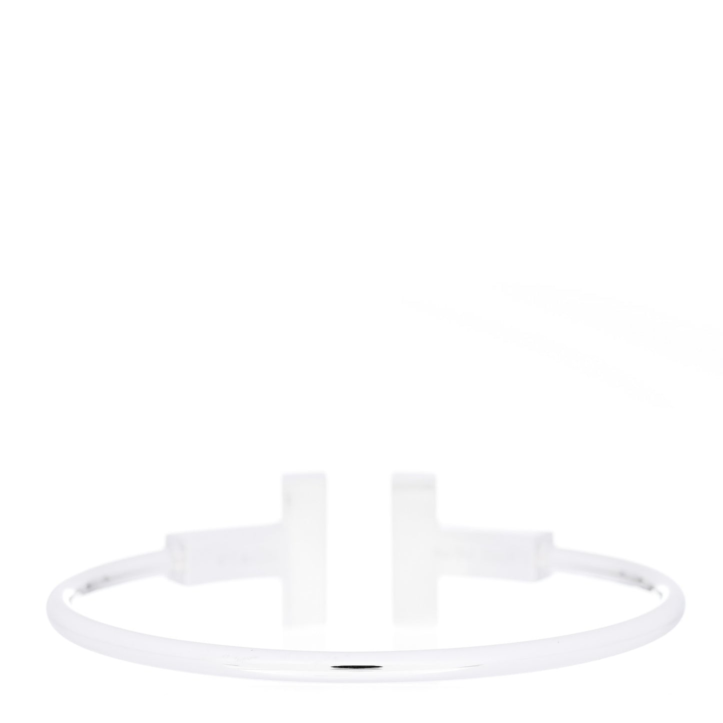 18K White Gold T Wide Wire Bracelet