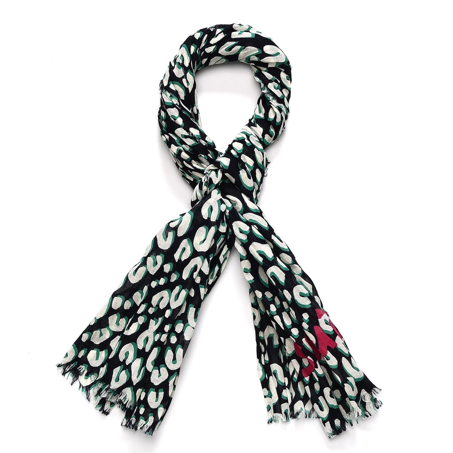 Cotton Leopard Stole Blue Infini