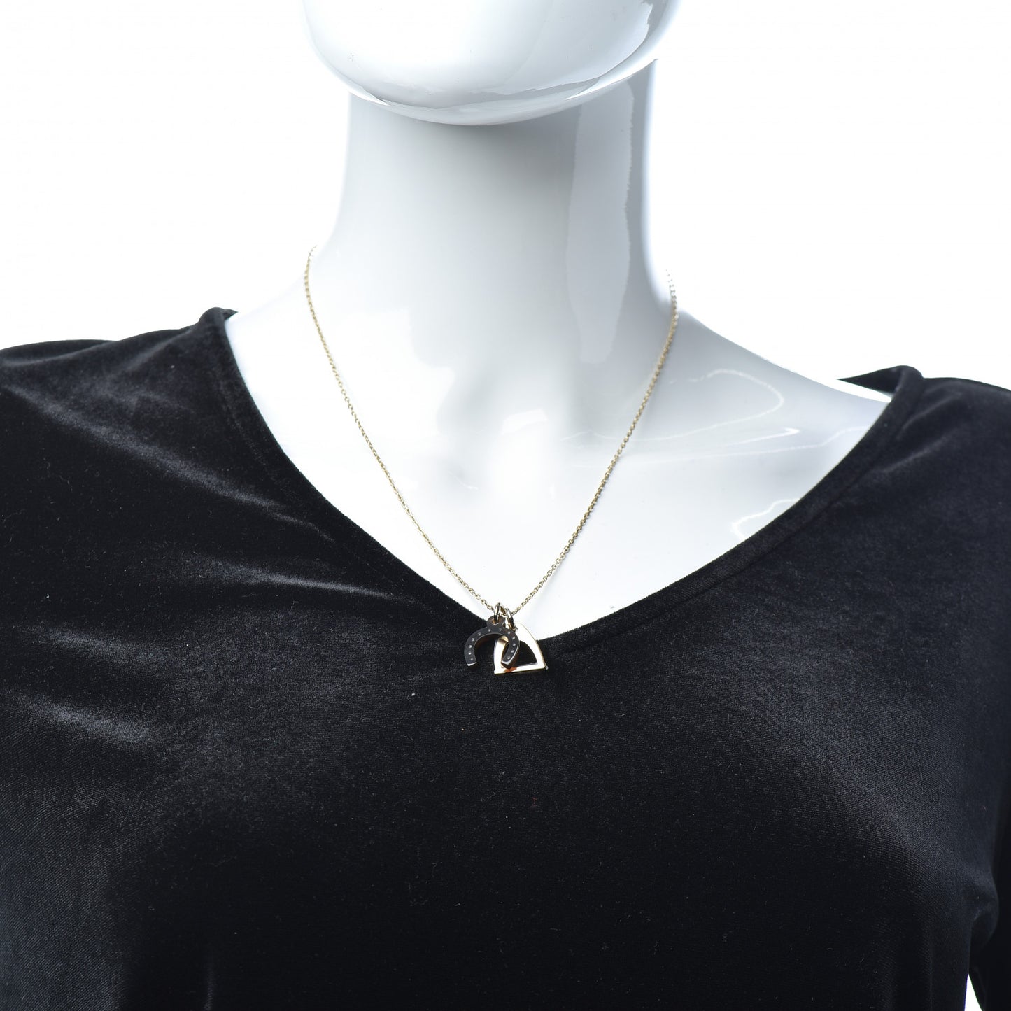 Permabrass Buffalo Horn Amulette Equestre PM Pendant Necklace Gold