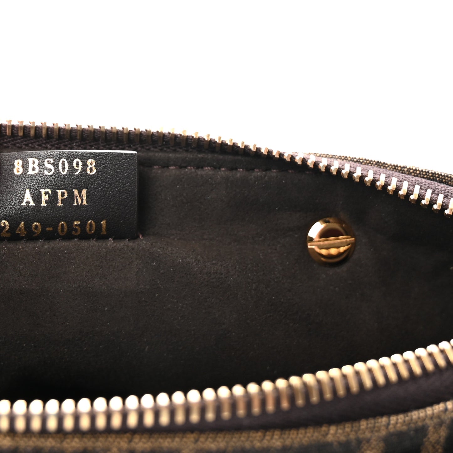 Vitello Grace Jacquard FF Mini By The Way Boston Bag Tobacco Moro Ebano