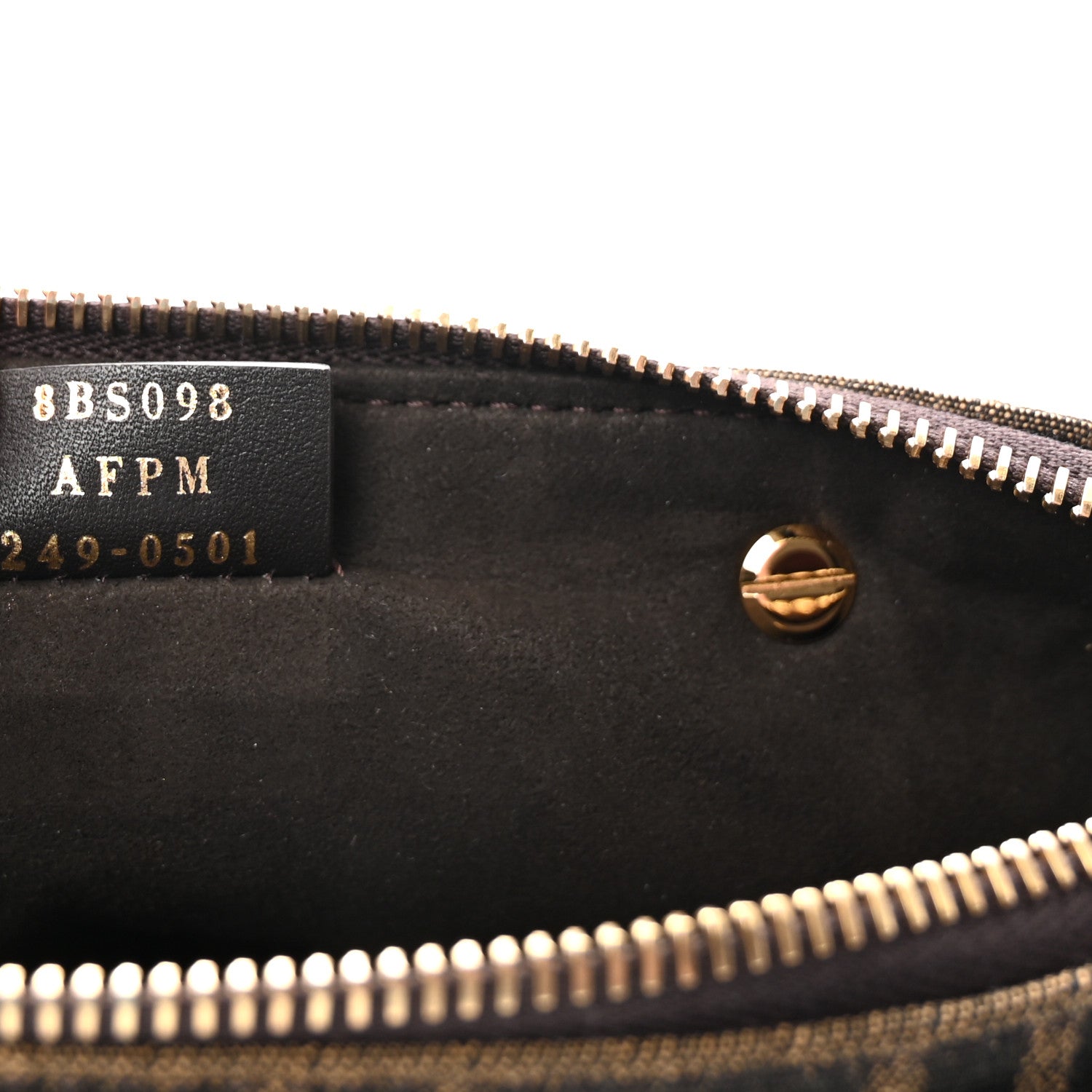 Fendi Vitello Grace Jacquard FF Mini By The Way Boston Bag Tobacco Moro Ebano 7 of 10