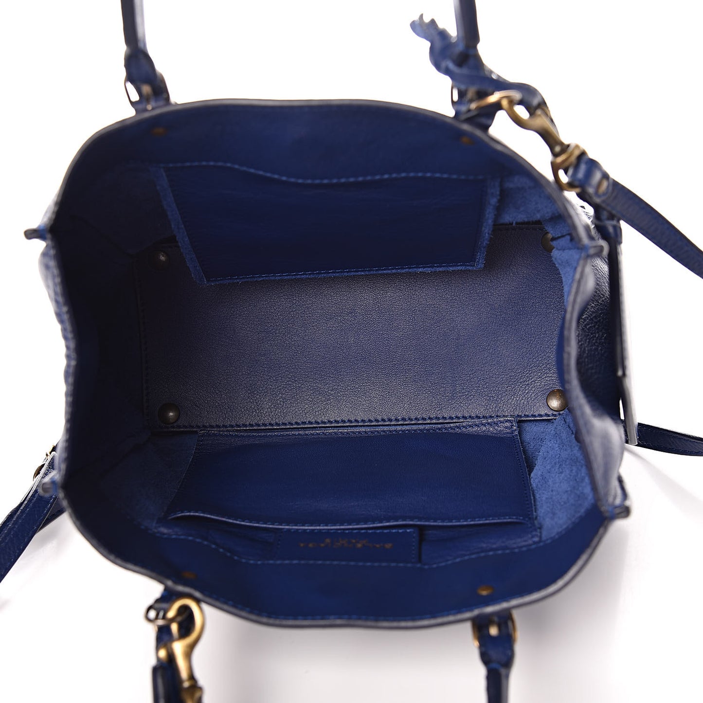 Calfskin Papier Mini A4 Tote Bleu Mineral