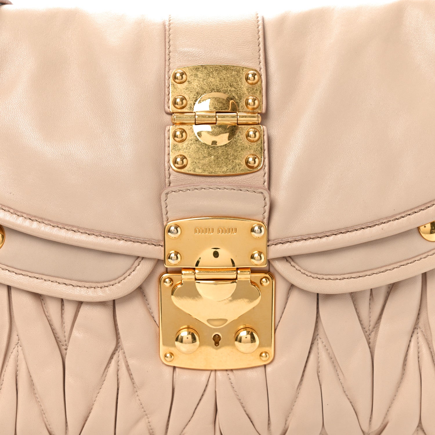 Miu Miu Nappa Matelasse Coffer Hobo Cammeo 7 of 9
