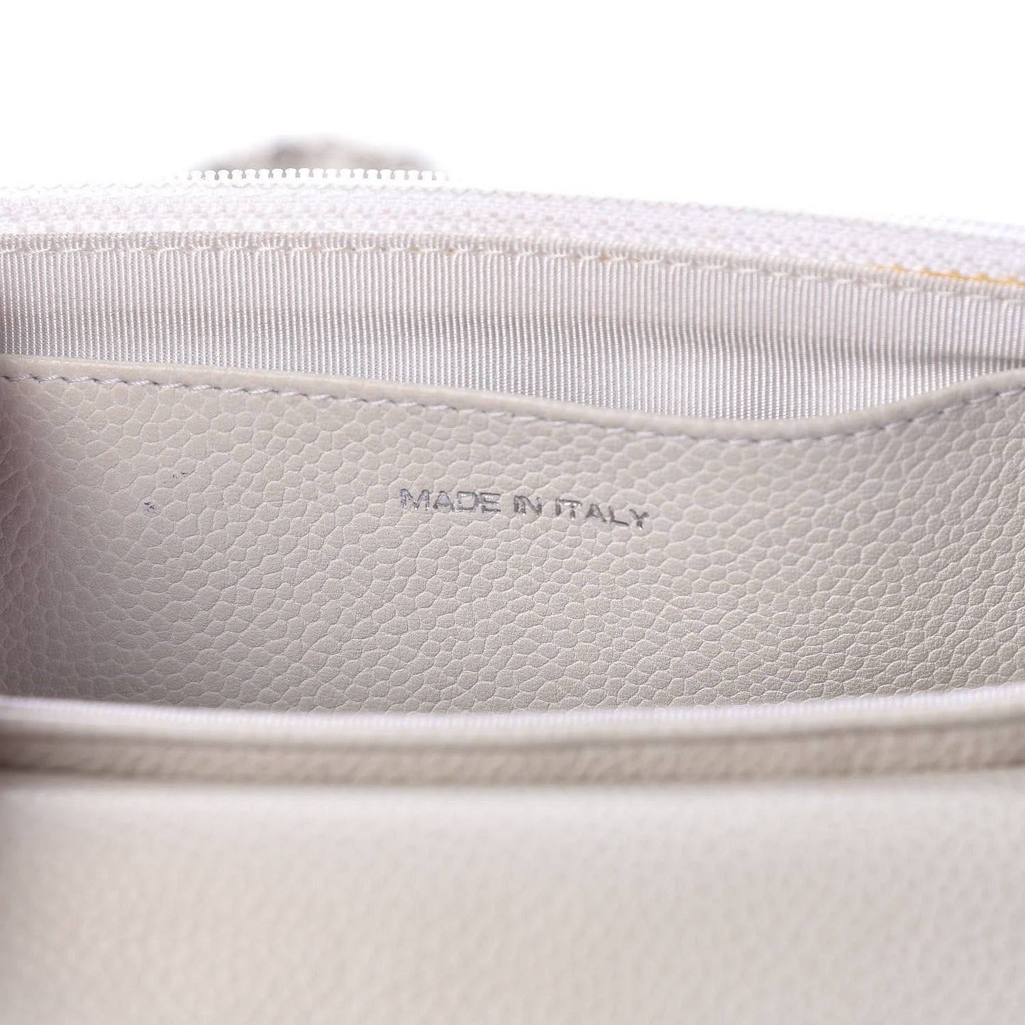 Caviar Half Moon Wallet On Chain WOC White
