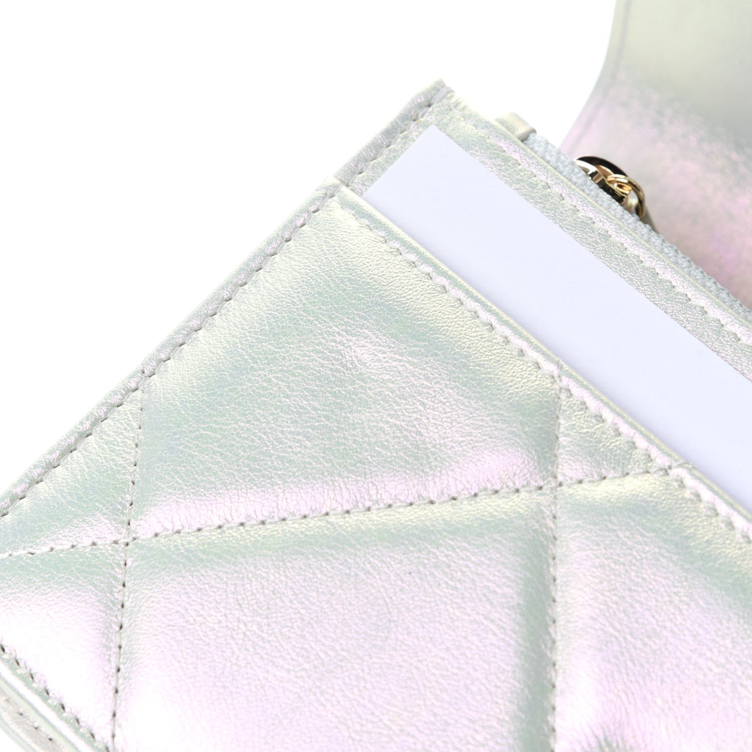 Chanel Iridescent Calfskin Quilted 19 Wallet On Chain WOC White 8 of 12