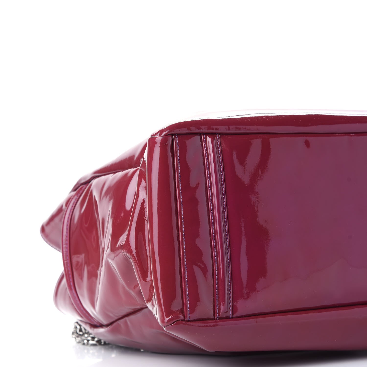 Chanel Patent Mademoiselle Lock Large Shopper Tote Purple 7 of 8