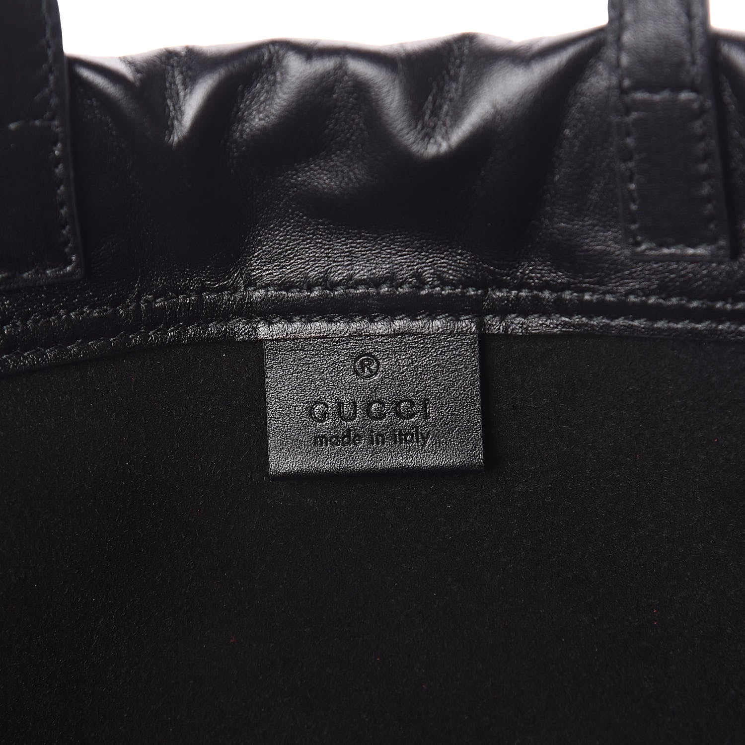Gucci Calfskin Logo Drawstring Backpack Black 7 of 9