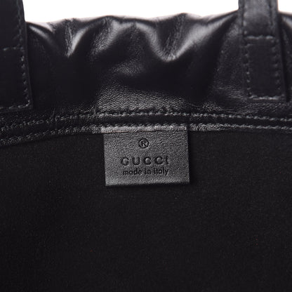Gucci Calfskin Logo Drawstring Backpack Black 7 of 9
