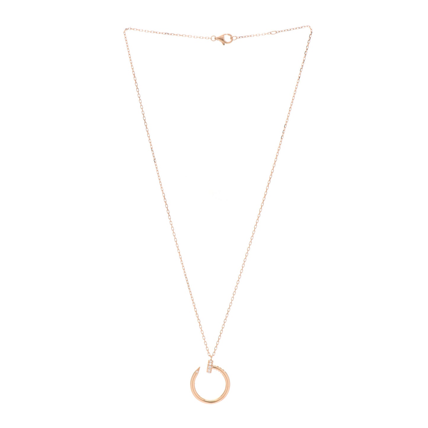 18K Pink Gold Diamond Juste Un Clou Pendant Necklace