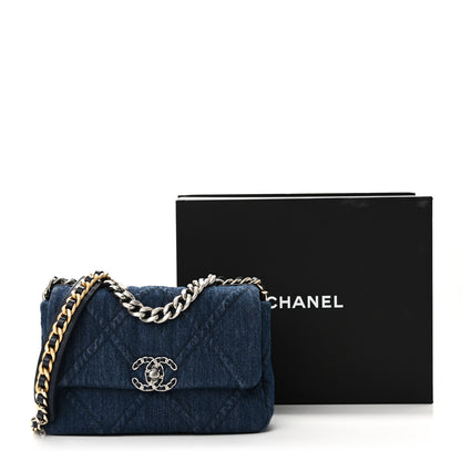 Chanel Denim Quilted Medium Chanel 19 Flap Blue 12 of 12