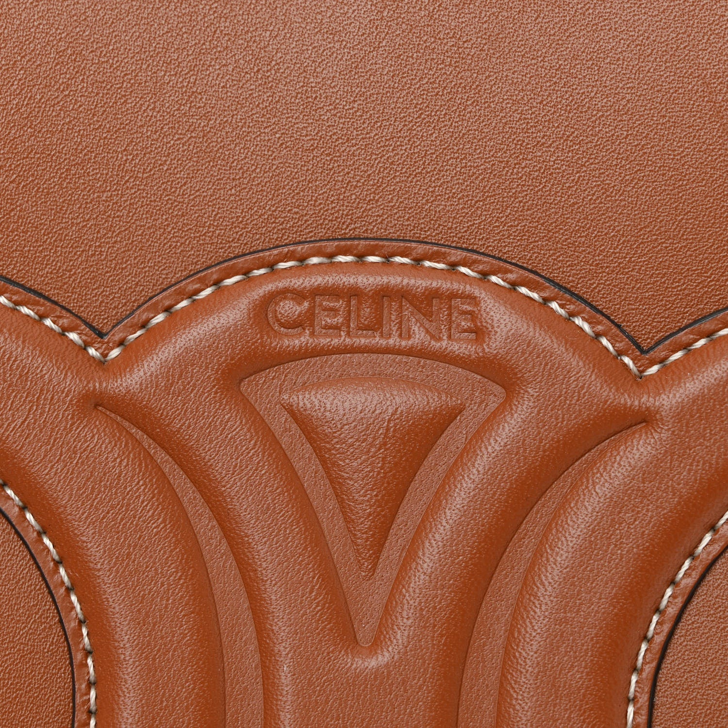 Celine Smooth Calfskin Small Cuir Triomphe Bucket Bag Tan 6 of 10