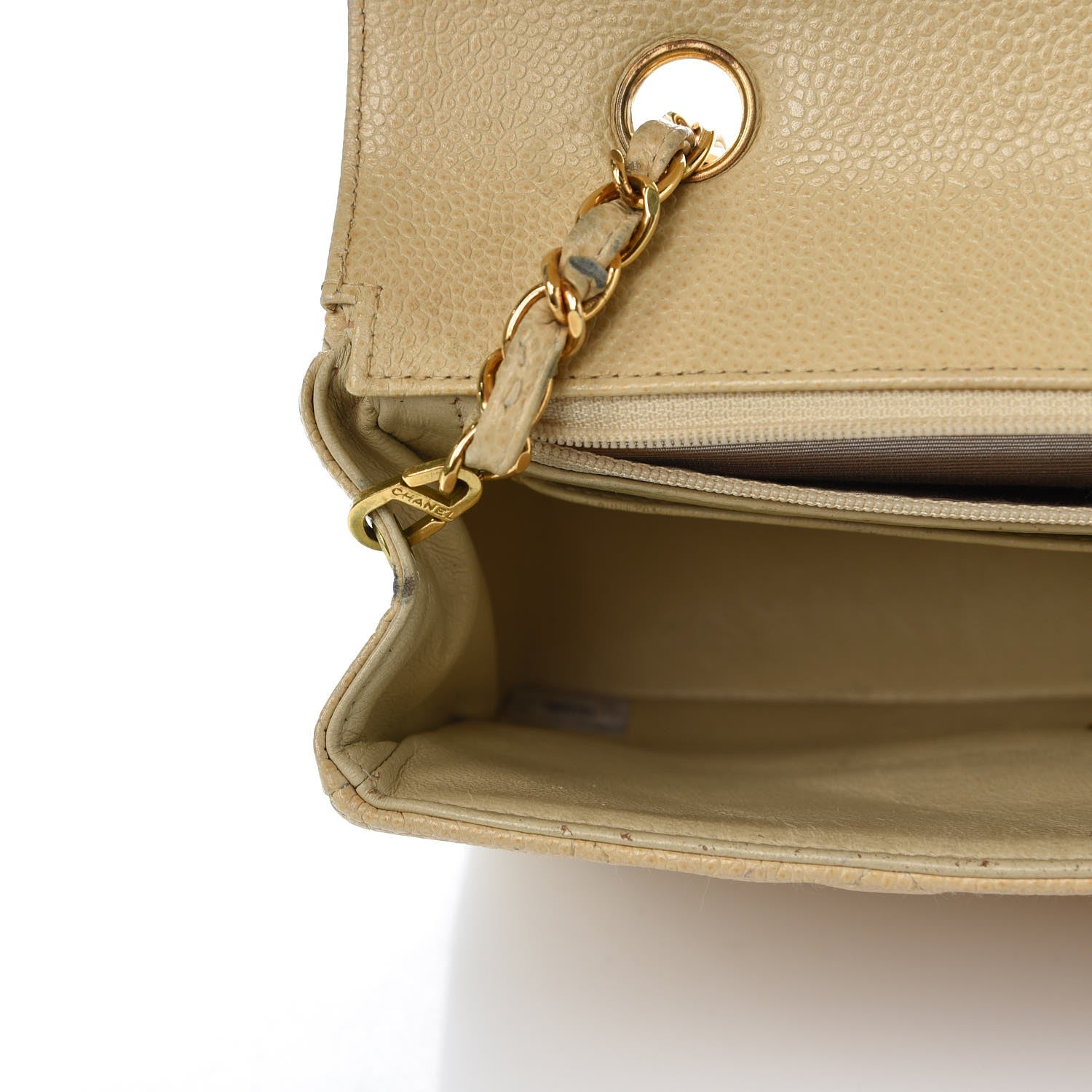 Chanel Caviar Quilted Small Single Flap Beige 22 of 22