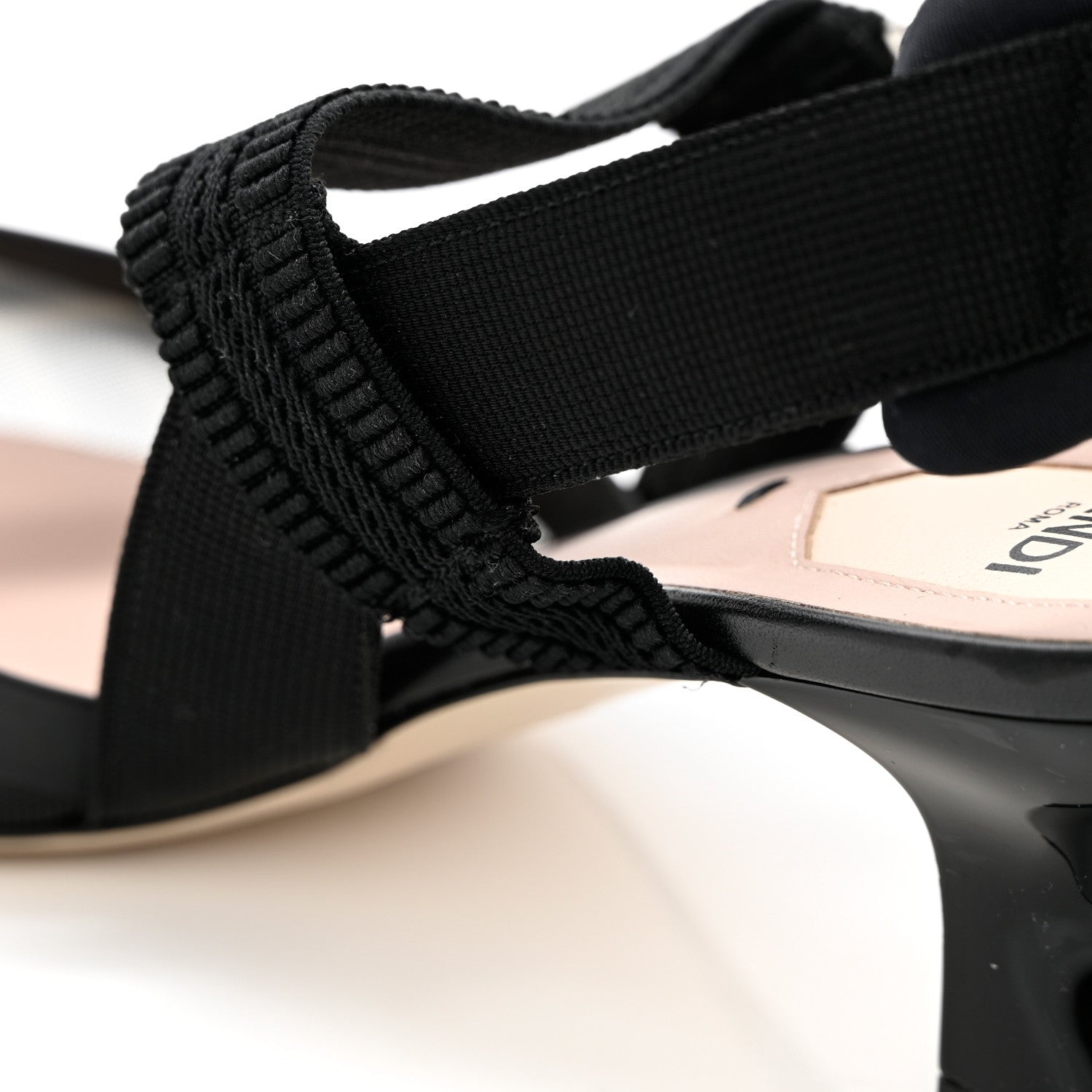 Fendi Technical Mesh FF Colibri Slingback Low-Heel Pumps 37.5 Black 13 of 13