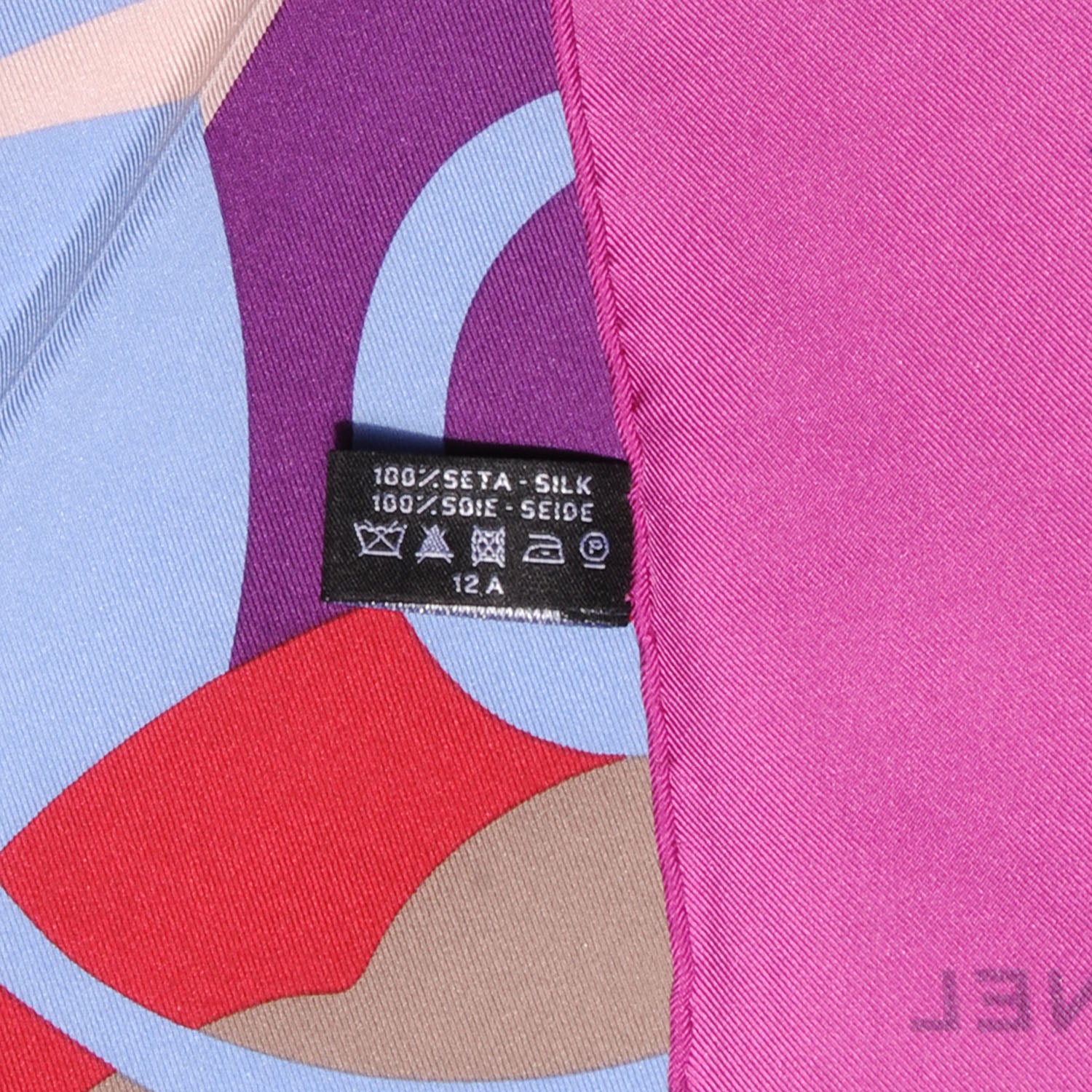 Chanel Silk CC Abstract Floral Square Scarf Pink Purple 5 of 5