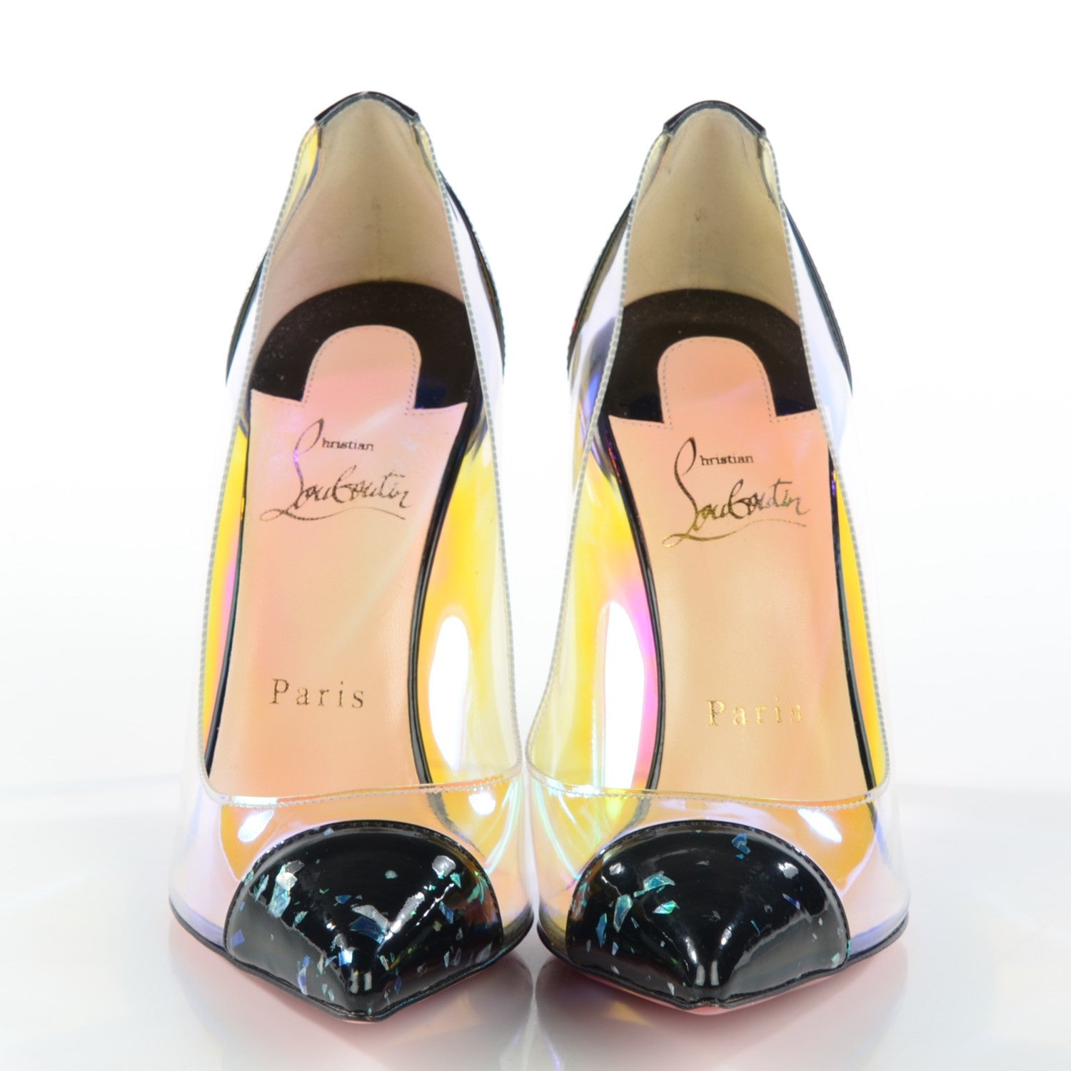 Christian Louboutin Debout Disco PVC Hologram 100 Pumps 37 Black Transparent 2 of 8