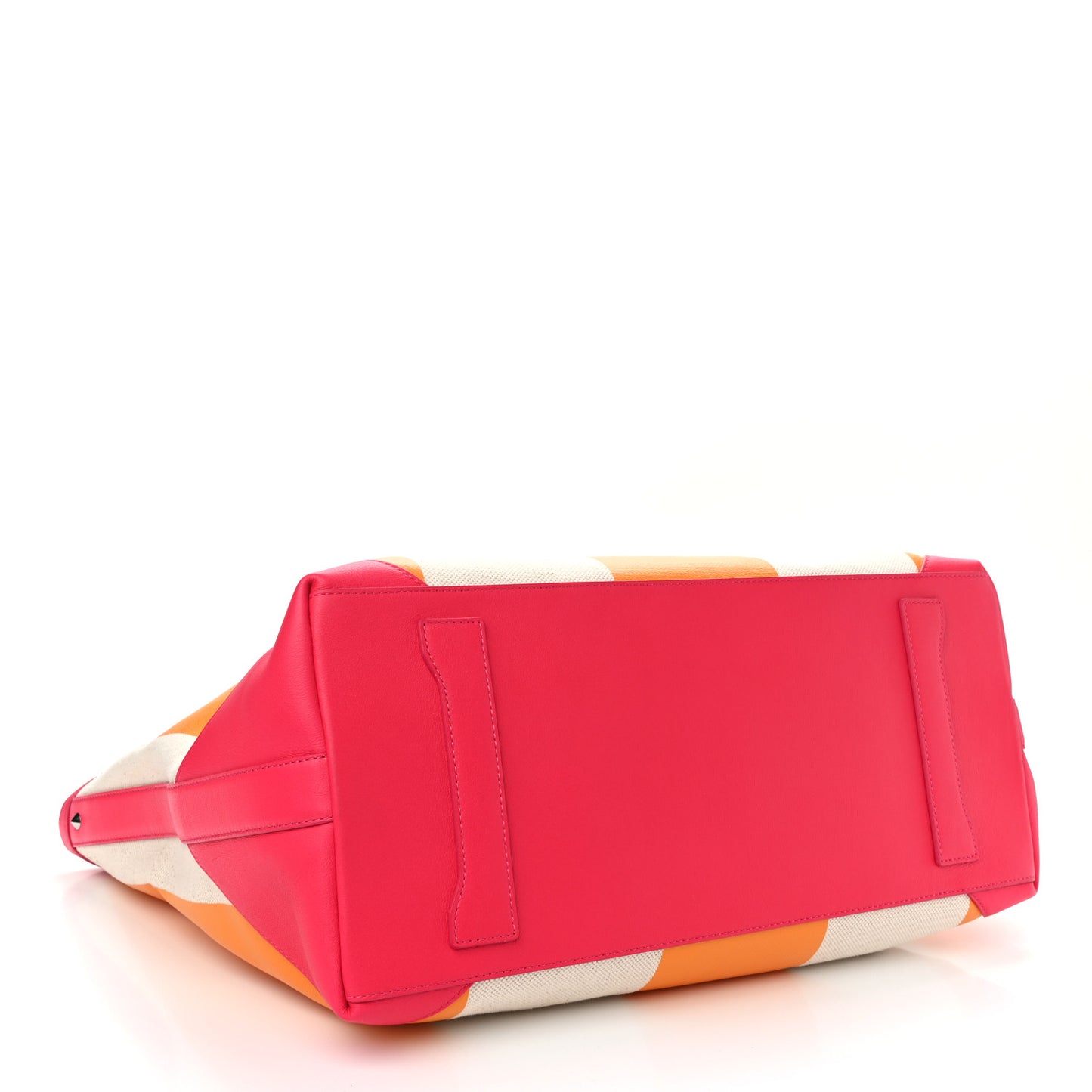 Canvas Stripe Ilse Large Shopper Tote Orange Pink