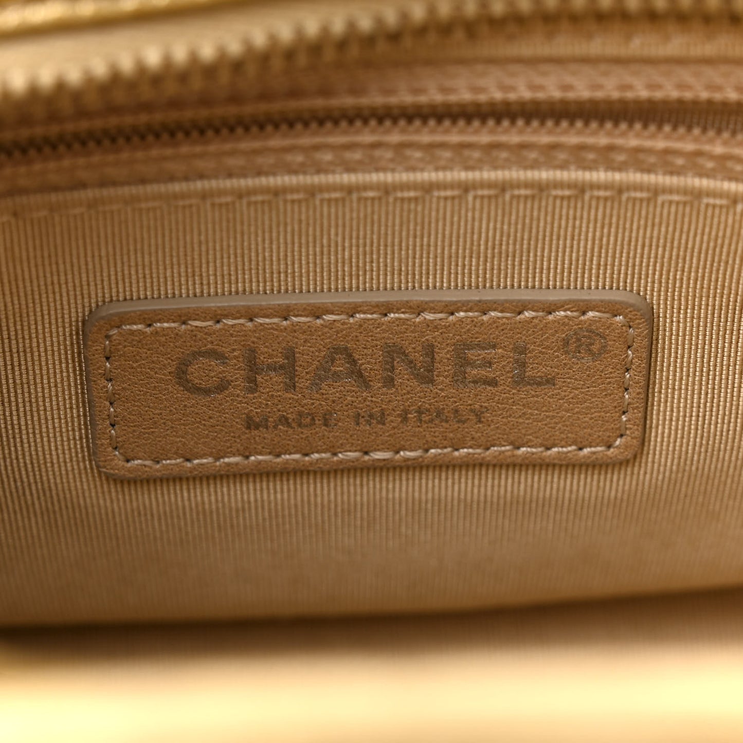 Metallic Aged Calfskin CC Quilted Small Gabrielle Hobo Gold