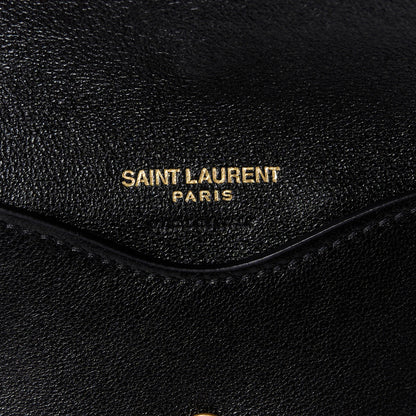 Saint Laurent Lambskin Chevron Quilted Small Loulou Black 10 of 13