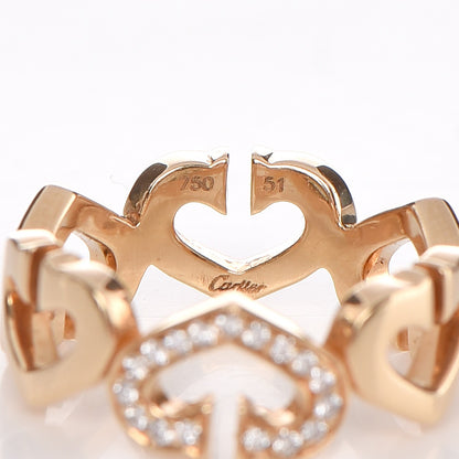 Cartier 18K Pink Gold Diamond Hearts and Symbols Ring 51 5.75 3 of 4