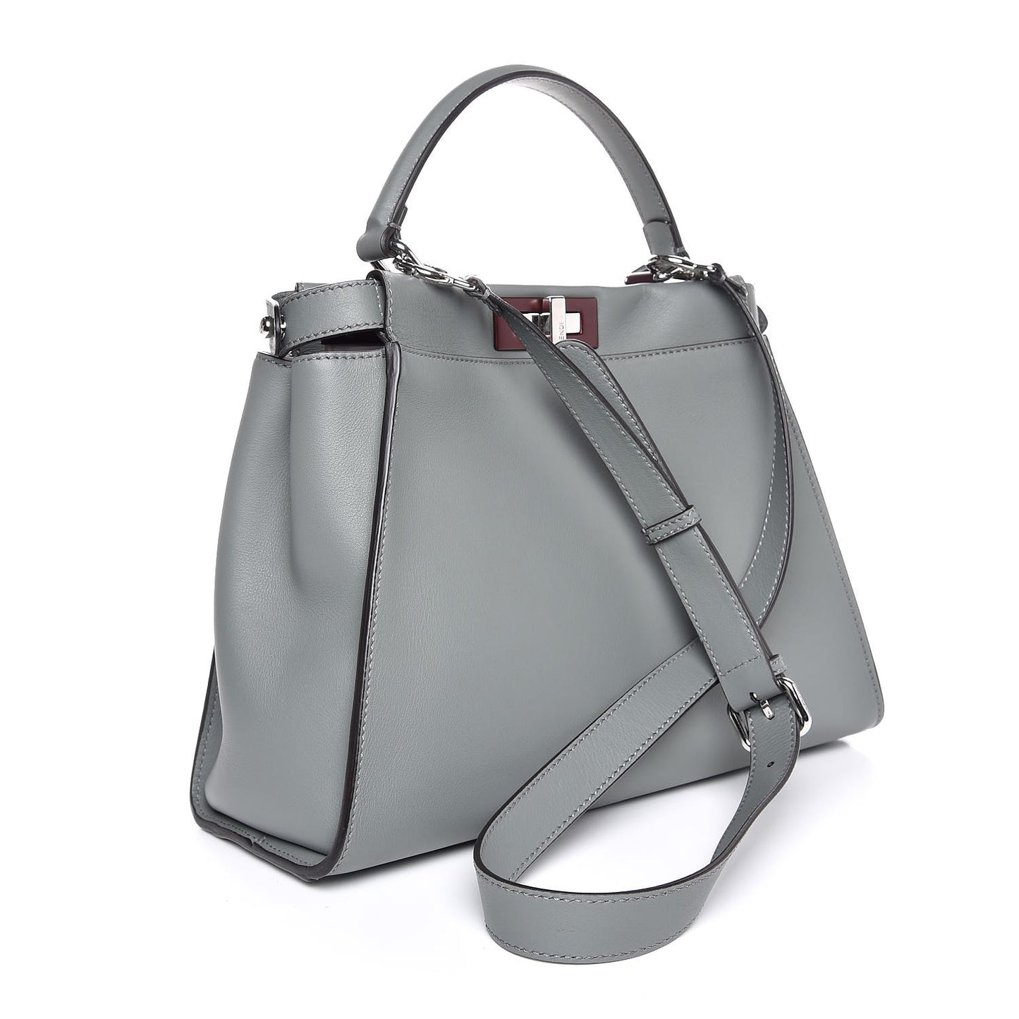 Vitello Seta Shiny Nappa Medium Peekaboo Iconic Satchel Alga Rosa Doll