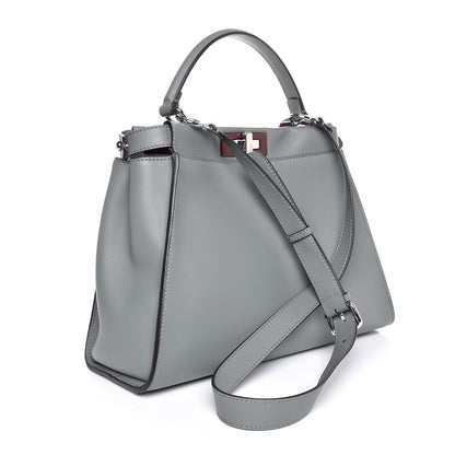 Fendi Vitello Seta Shiny Nappa Medium Peekaboo Iconic Satchel Alga Rosa Doll 4 of 9