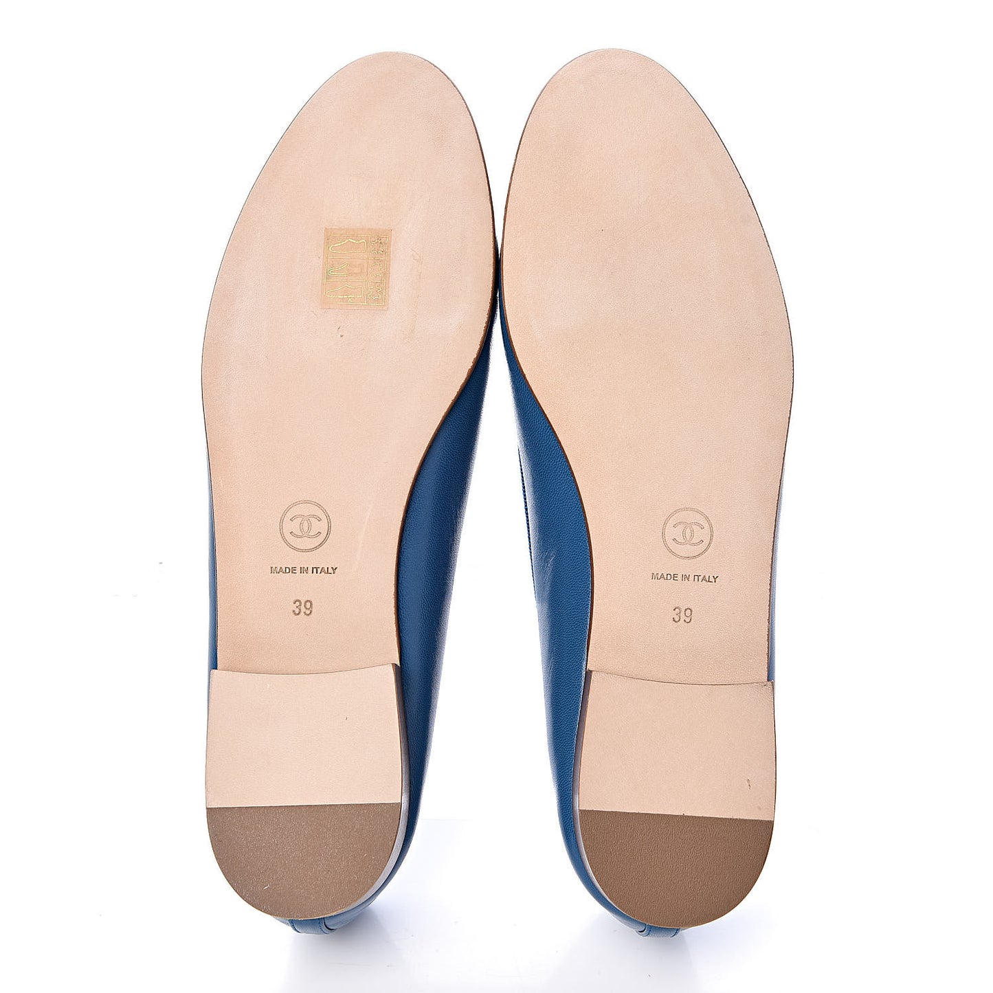 Goatskin Cap Toe CC Ballerina Flats 39 Blue