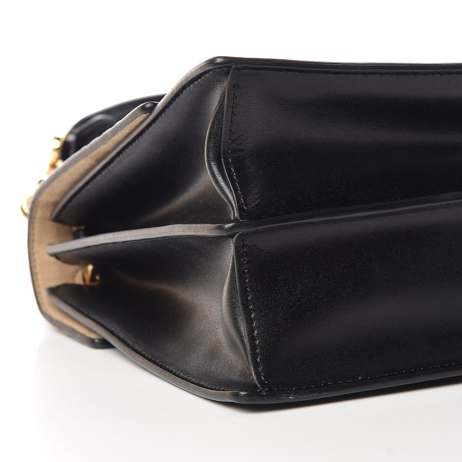 Fendi Vitello Liberty Bi-Color FF 1974 Embossed Kan I Shoulder Bag Black Maya 9 of 11